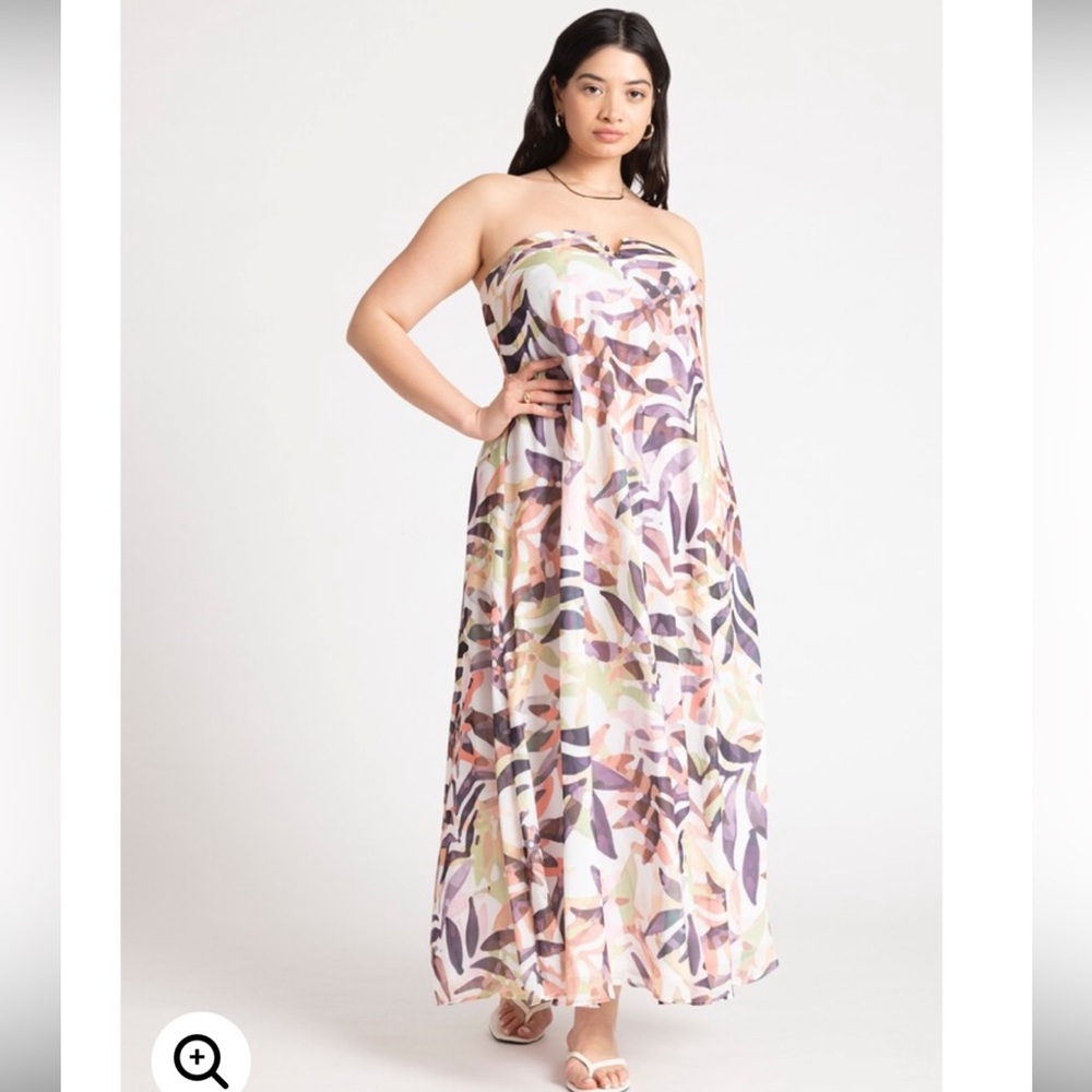Strapless Floral Maxi Dress